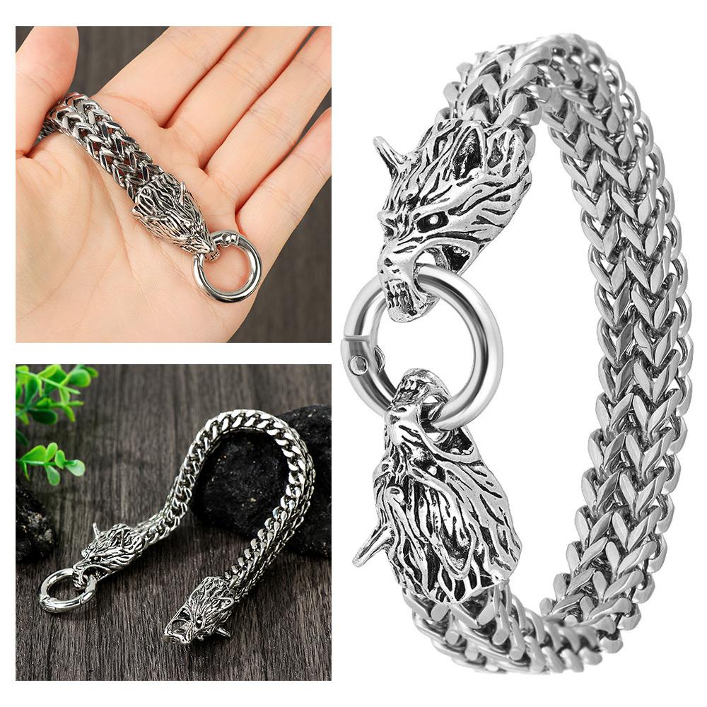 Vòng Tay Khóa Nhẫn Hình Đầu Lâu Bằng Thép Không Gỉ Thời Trang