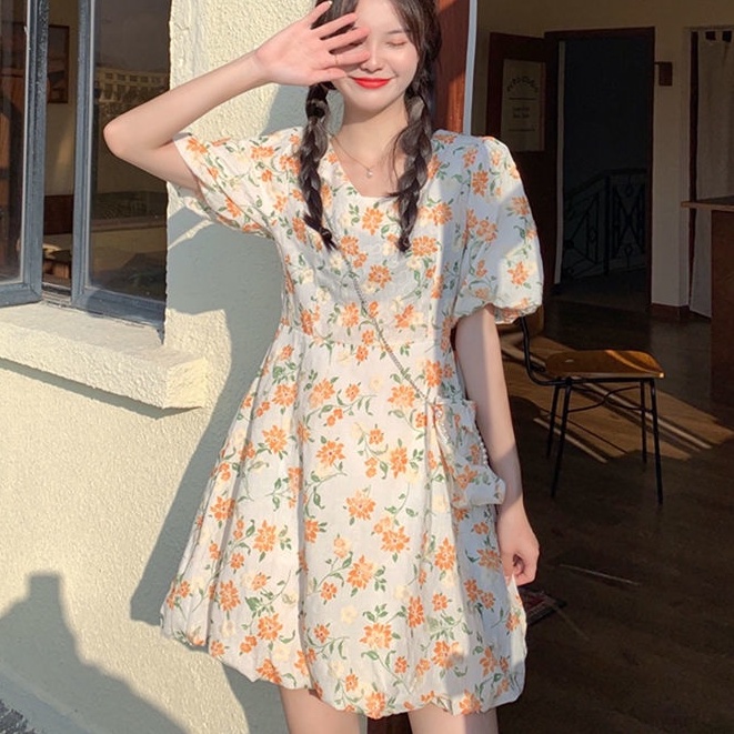 Đầm Chữ a Cổ Vuông Thời Trang Mùa Hè Cho Nữ