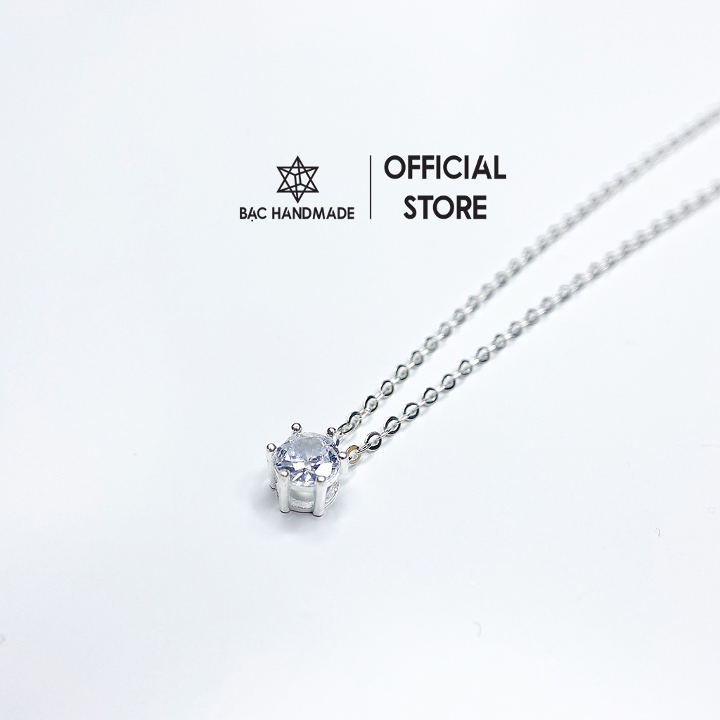 Set combo dây chuyền-nhẫn-bông tai đá trắng bạc nguyên chất-Bạc Handmade