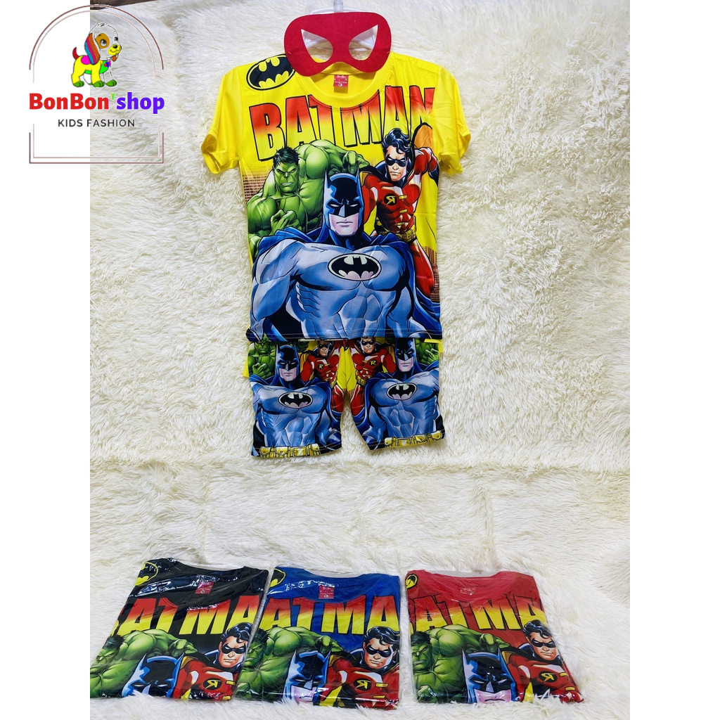 (SN30)#bộ quần áo hình siêu nhân rơi có tà kèm mặt nạ size 24-33kg