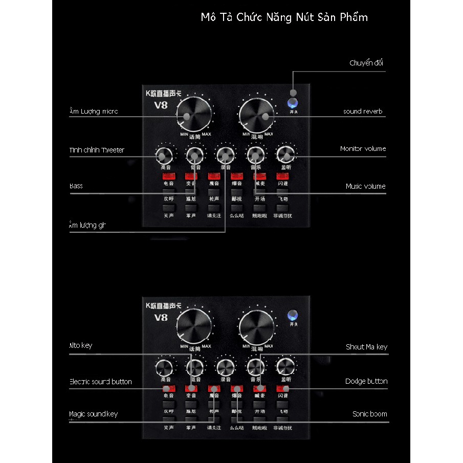 Sound card thu âm hát karaoke V8 - SoundcardV8 ST2S344