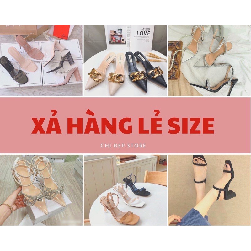 Dép kẹp ngón, sandal cao gót, dép lẻ size giao ngẫu nhiên