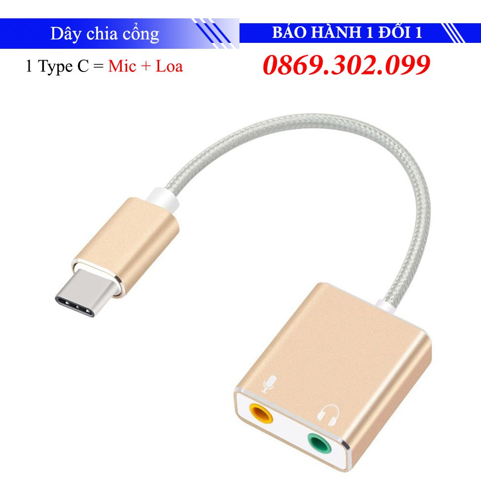 [Mã ELHACE giảm 4% đơn 300K] Dây chia cổng Type C ra 2 cổng mic và loa