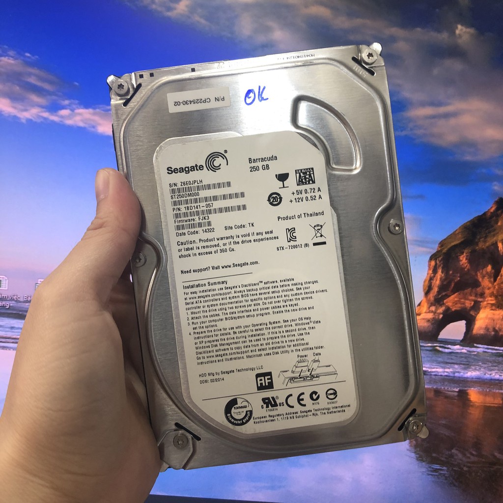 Ổ cứng  250G và 500G 3.5 gắn cho PC để bàn, có hổ trợ cài win.