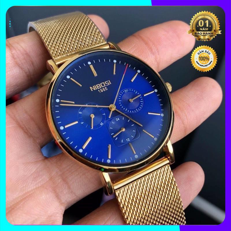 [SIÊU GIẢM GIÁ] ĐỒNG HỒ NAM DÂY LƯỚI HIỆU NIBOSI CHÍNH HÃNG FULL BOX CHẠY ĐỦ 6 KIM LỊCH NGÀY VÀ THỨ | BigBuy360 - bigbuy360.vn