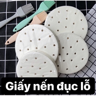 Giấy nến đục lỗ 100 tờ / thếp lót xửng, nồi chiên không dầu