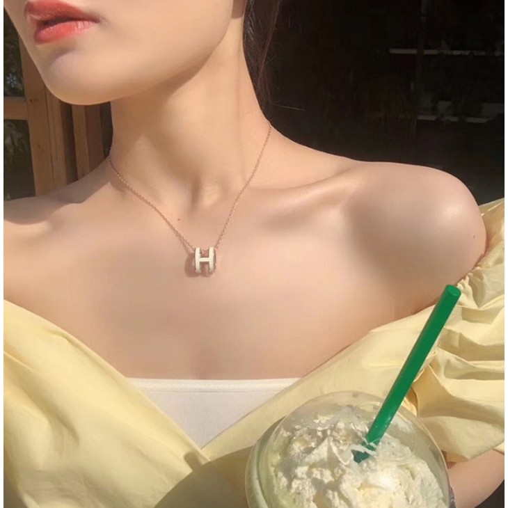 DÂY CHUYỀN TITAN CHỮ H siêu đẹp, bền màu, chuẩn thời trang