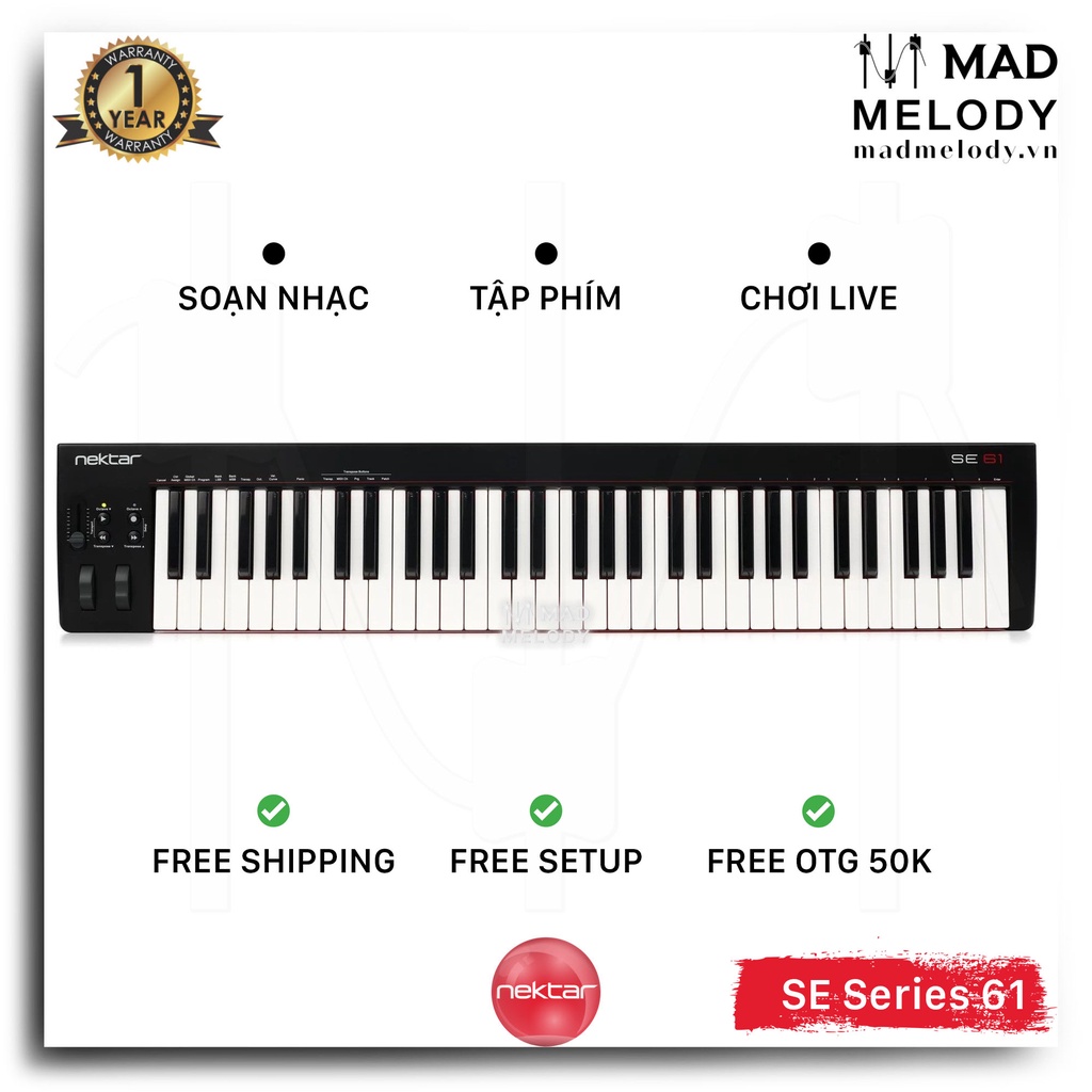 Nektar SE61 61-Key USB MIDI Keyboard Controller