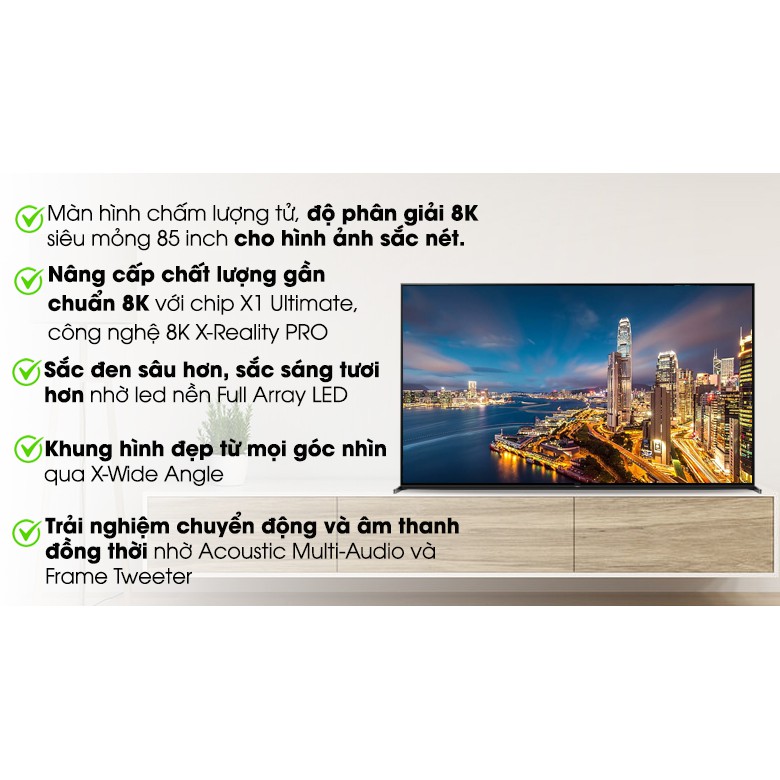 Android Tivi Sony 8K 85 inch KD-85Z8H (Miễn phí giao tại HCM-ngoài tỉnh liên hệ shop)