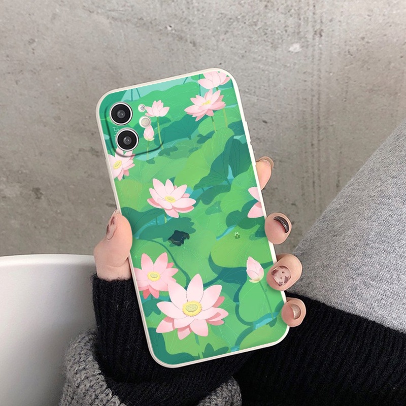 Ốp lưng iphone Hoa Sen bảo vệ camera iphone 6/6plus/7/7plus/8/8plus/x/xr/xs/11/12/13/14pro/max/promax tr422