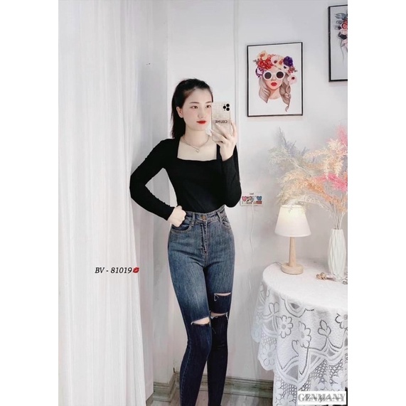 Quần Jeans ôm loang dãn căt rách gối ( kèm ảnh thật) | BigBuy360 - bigbuy360.vn