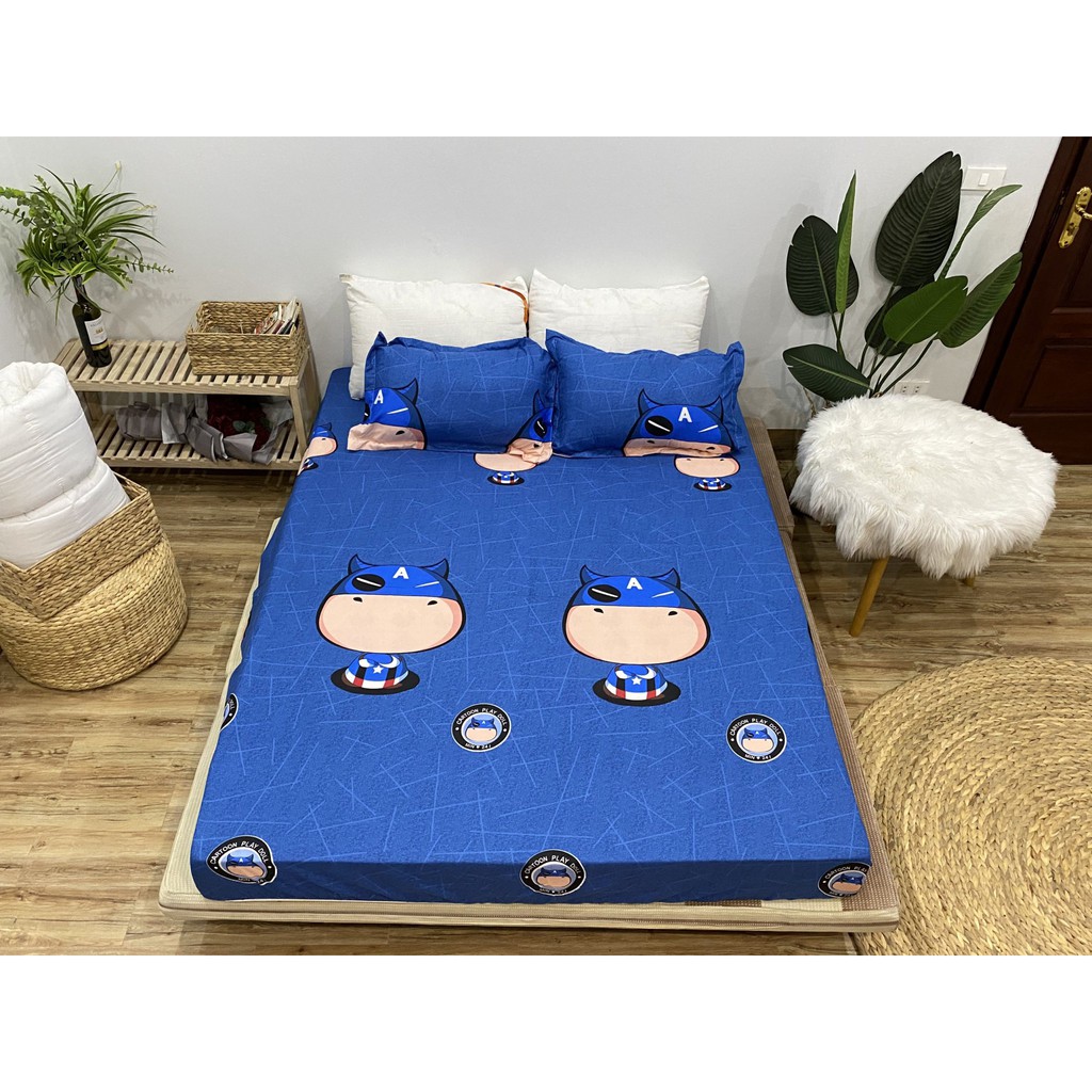 SET GA CHUN VÀ 2 VỎ GỐI NẰM COTTON POLY NGOCANHBEDDING HOT NHẤT HÈ 2021 MẪU SIÊU ANH HÙNG NEW