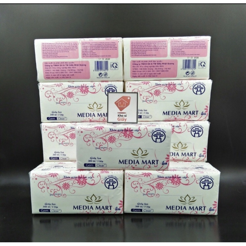 khăn giấy rút 280 tờ và 300 tờ