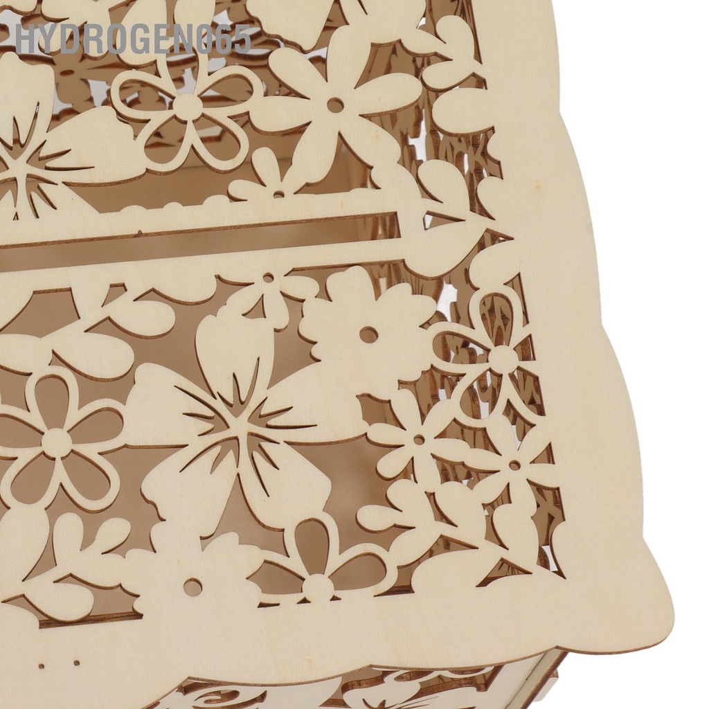 Hydrogen065 Tự làm Hộp gỗ rỗng Thẻ quà tặng đựng tiền trang trí tiệc cưới Dễ dàng lắp ráp