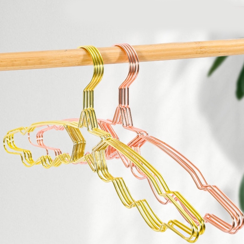 Set 10 Móc Treo Quần Áo Bằng Kim Loại Chống Trượt Hình Ngôi Sao Sang Trọng