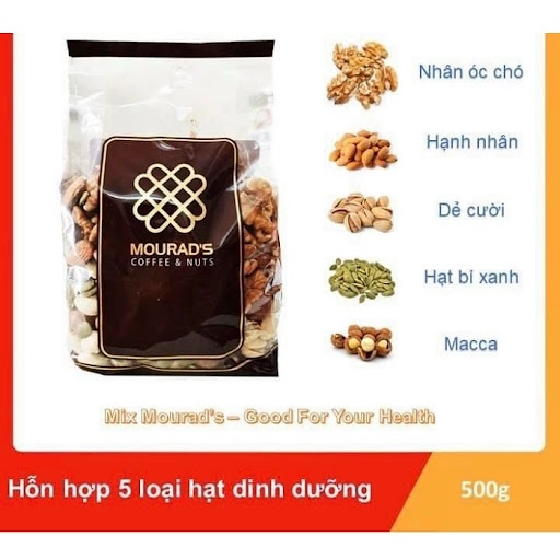 Hạt Mix Dinh Dưỡng Mourad's Úc 500g Cao Cấp (Hạnh nhân, macca, hạt bí, óc chó, hạt dẻ cười)