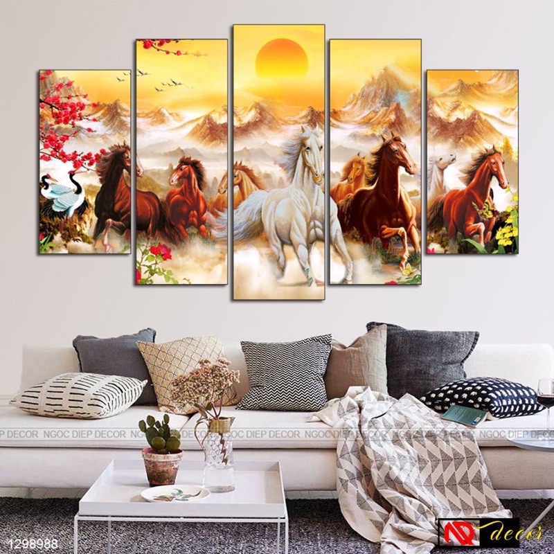 Bộ 5 Tranh Tráng Gương 3d Cao Cấp
