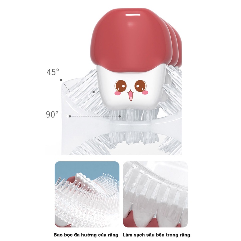Bàn chải đánh răng điện chữ U cho bé AIBEDILA AB-4646