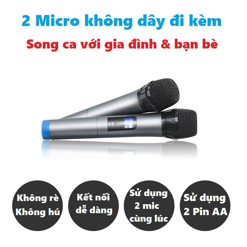 Loa Soundbar 5.1 Bluetooth Hát Karaoke AMOI L5 Tặng Kèm 02 Micro Không Dây Cao Cấp ( kèm trầm )