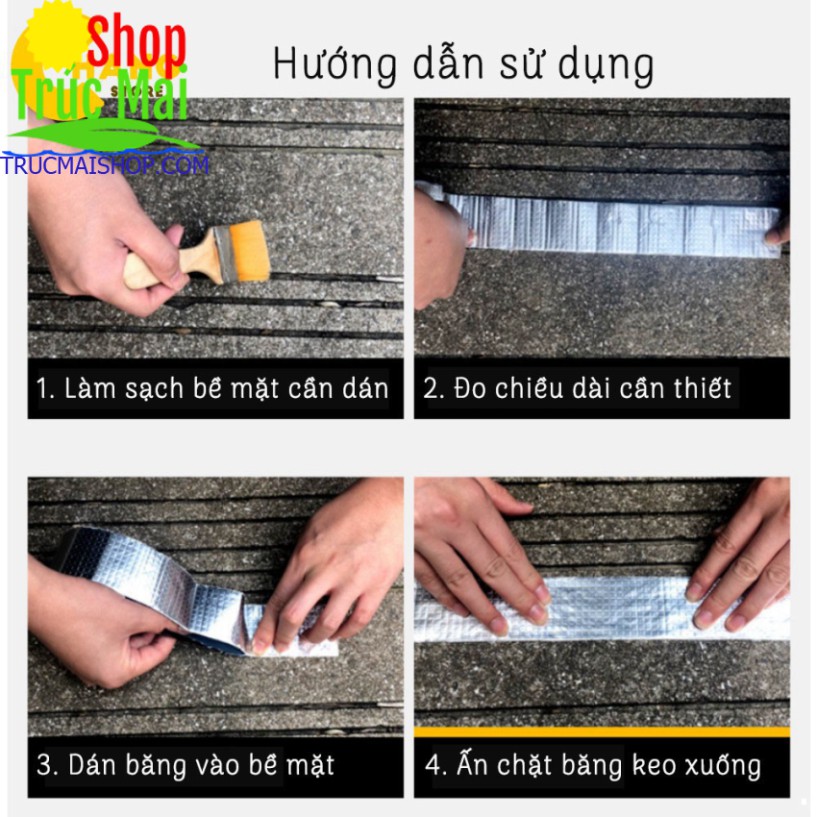 Băng Keo Siêu Dính Đa Năng, Chống Thấm Cho Tường, Trần Nhà, Mái Tôn, Ống Nước Chính Hãng Nhật Bản