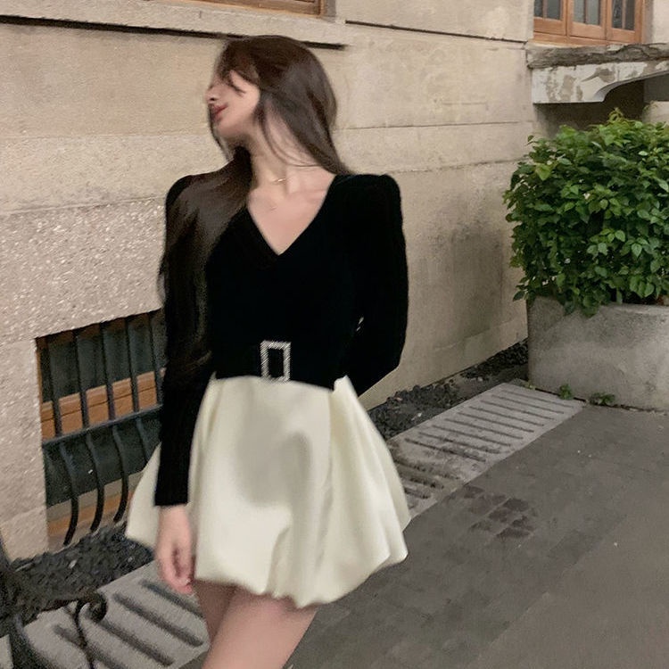 Đầm Dài Thắt Eo Phong Cách Hàn Quốc Thời Trang Thu Đông Hàng Mới