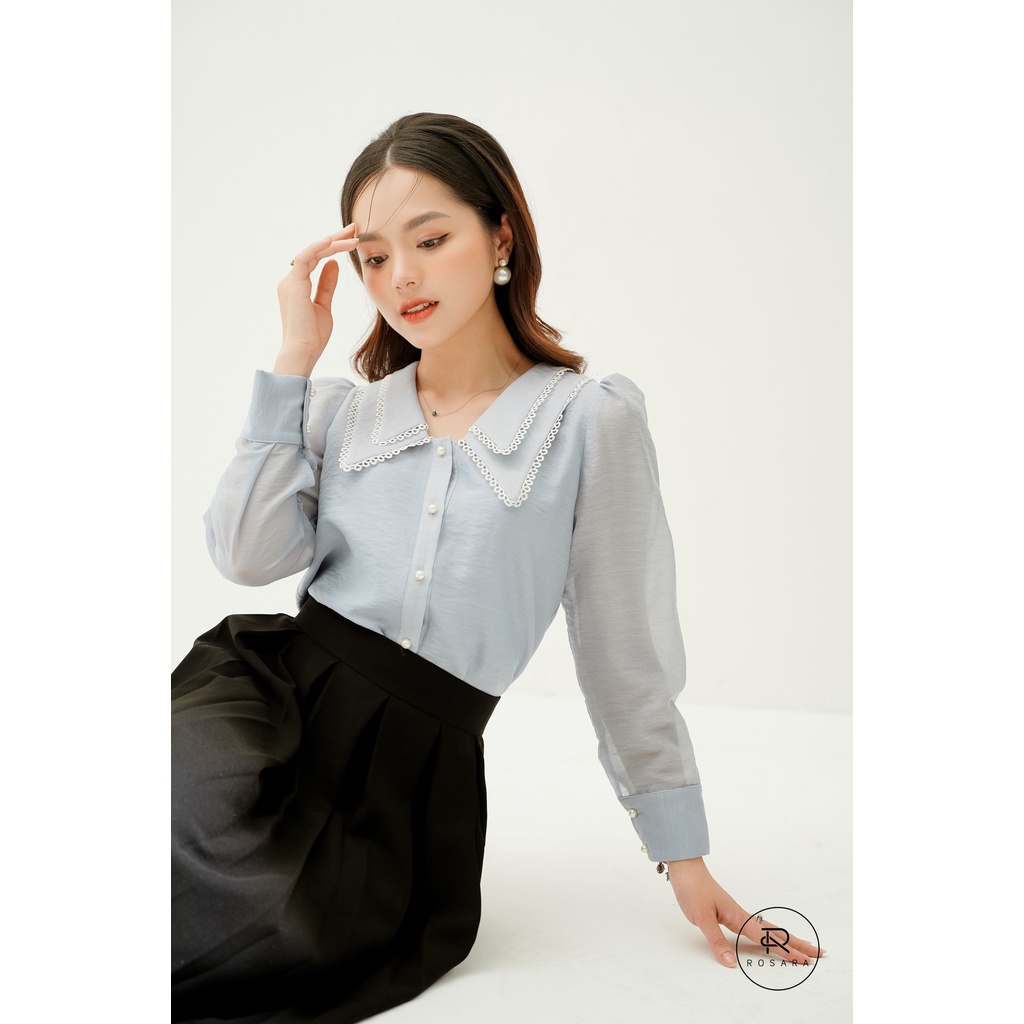 Áo sơ mi thời trang nữ dáng suông Rosara G5