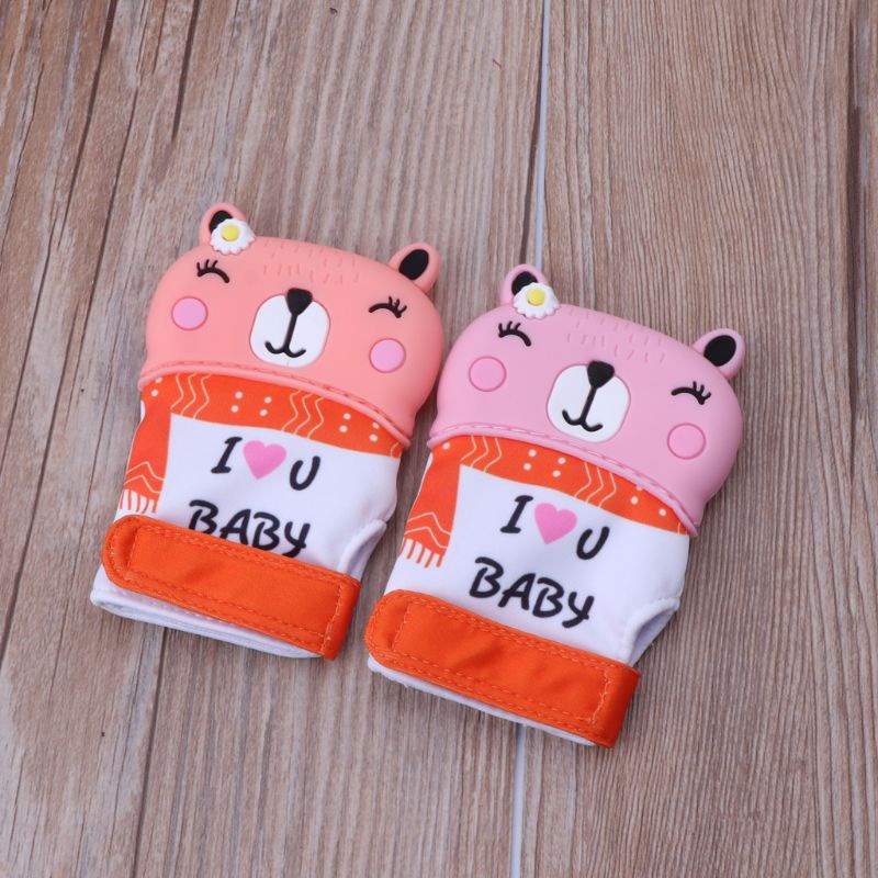 Đồ Chơi Ngậm Nướu Hình Gấu Bằng Silicone Dành Cho Bé