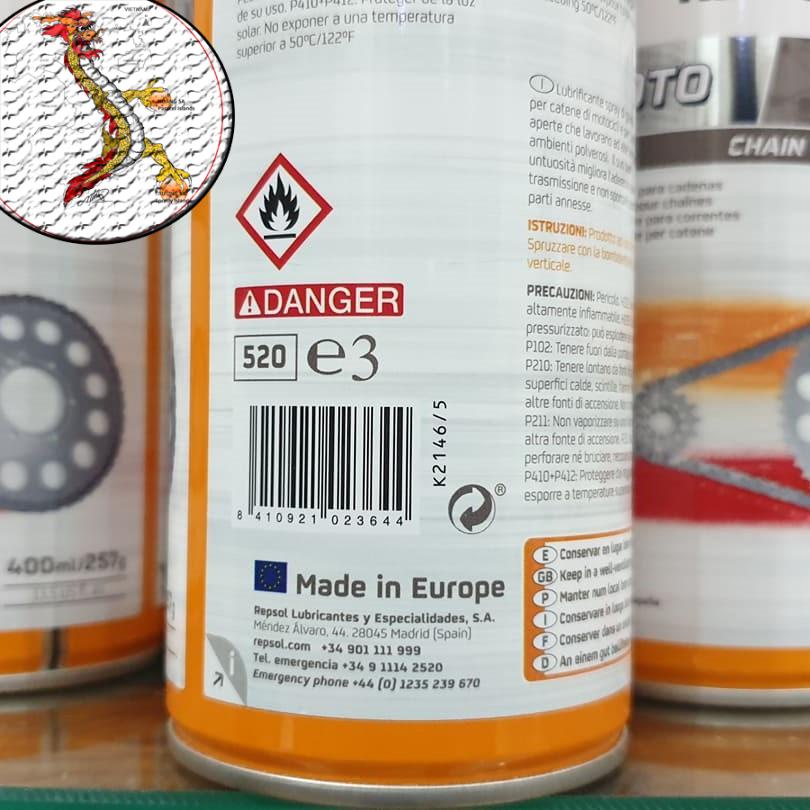 [Giá hủy diệt] Chai Xịt Dưỡng Sên Repsol, xịt dưỡng sên/bôi trơn sên repsol Moto Chain 400ml (Made In Spain)