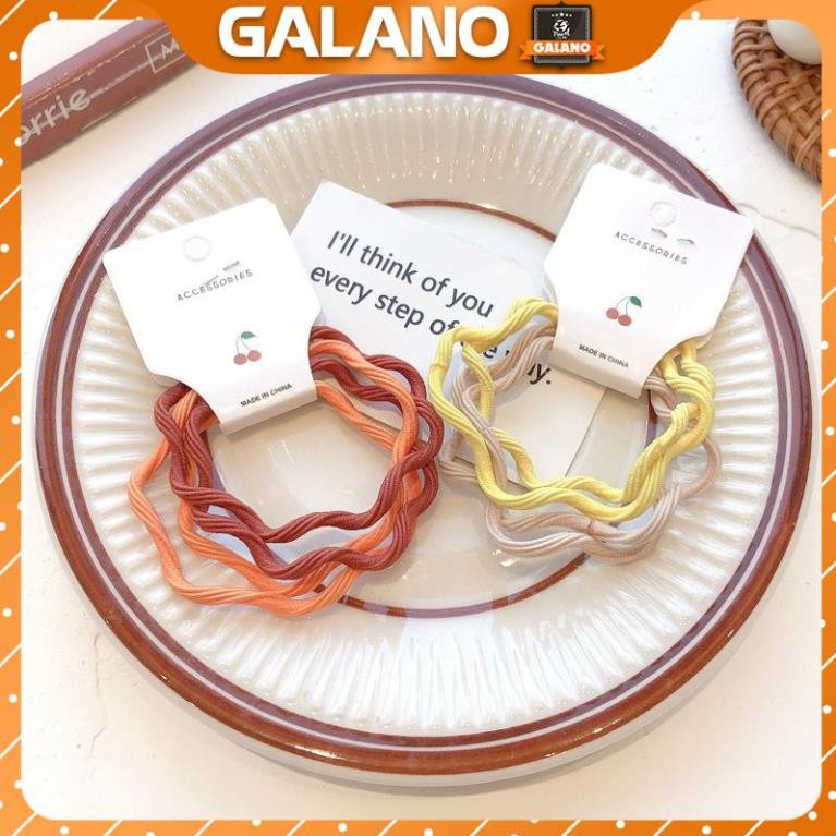 Dây buộc tóc GALANO dây chun buộc tóc nhiều màu phong cách Hàn Quốc họa tiết lượn sóng cá tính FAH-001332