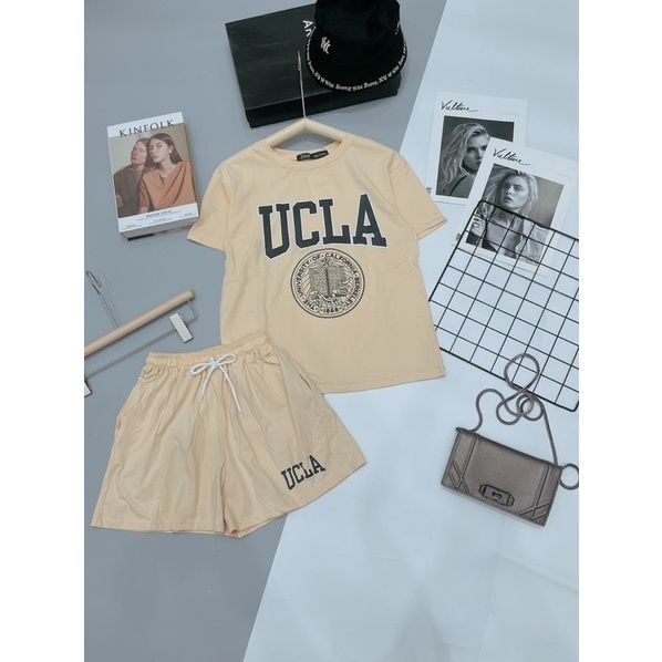 SNU346 BỘ ĐÙI NỮ COTTON ÁO UCLA COCA 3 MÀU | BigBuy360 - bigbuy360.vn