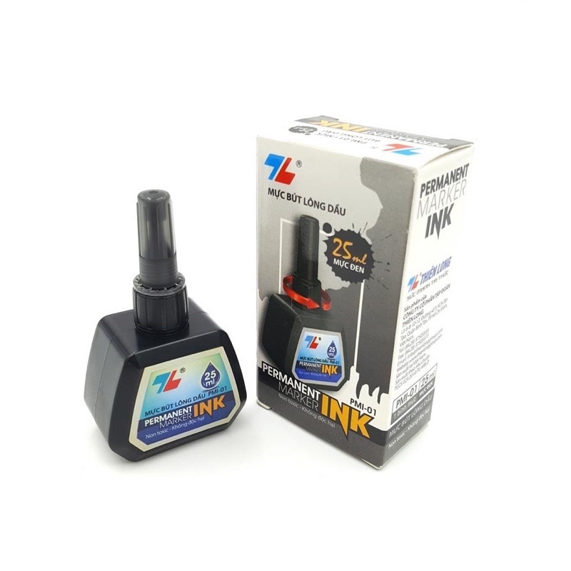 Mực bút lông dầu Thiên Long PMI - 01, có đủ 3 màu Xanh, Đỏ Đen, hàng chính hãng.
