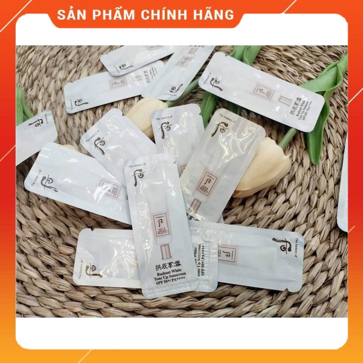 Combo 10 gói kem chống nắng dưỡng trắng whoo Radiant White Tone Up Sunscreen