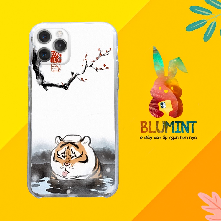 Ốp iphone Hổ béo ngâm mình tắm suối nước nóng cho IP 5 đến IP 12 pro max BLUIMH00032