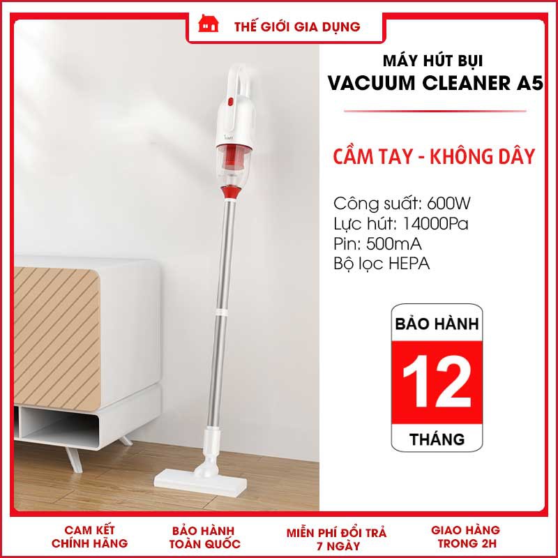 MÁY HÚT BỤI CẦM TAY KHÔNG DÂY VACUUM CLEANER CÔNG SUẤT 600W - Nhỏ gọn, tiện lợi