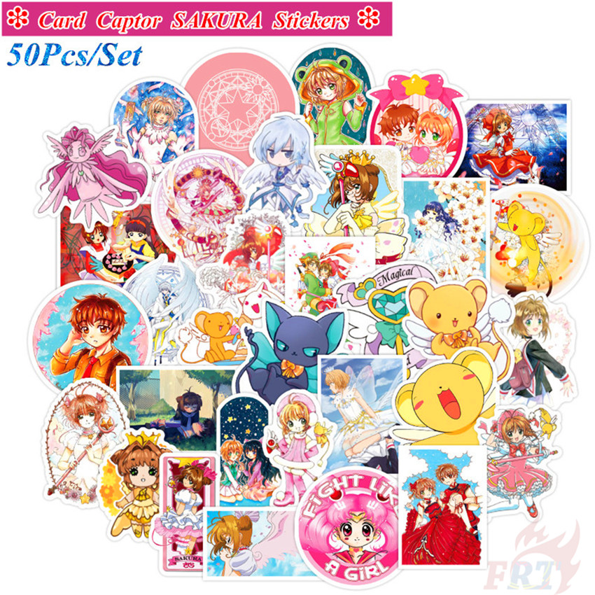 ❉ Card Captor SAKURA - Series 02 Anime Kinomoto Sakura LI SYAORAN CERBERUS Stickers ❉ 50Pcs/Set DIY Fashion Luggage Laptop Skateboard Decals Doodle Stickers
