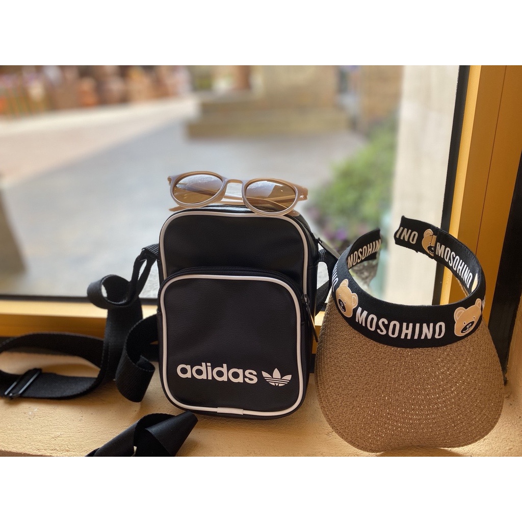 Túi Adidas đeo chéo mini bag vintage đen XUẤT DƯ FULL TEM TAG CODE | DH1006