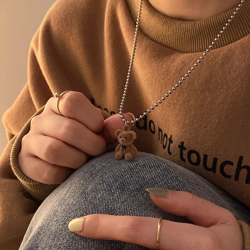 Vòng cổ mặt hình gấu Teddy cá tính cho nam và nữ