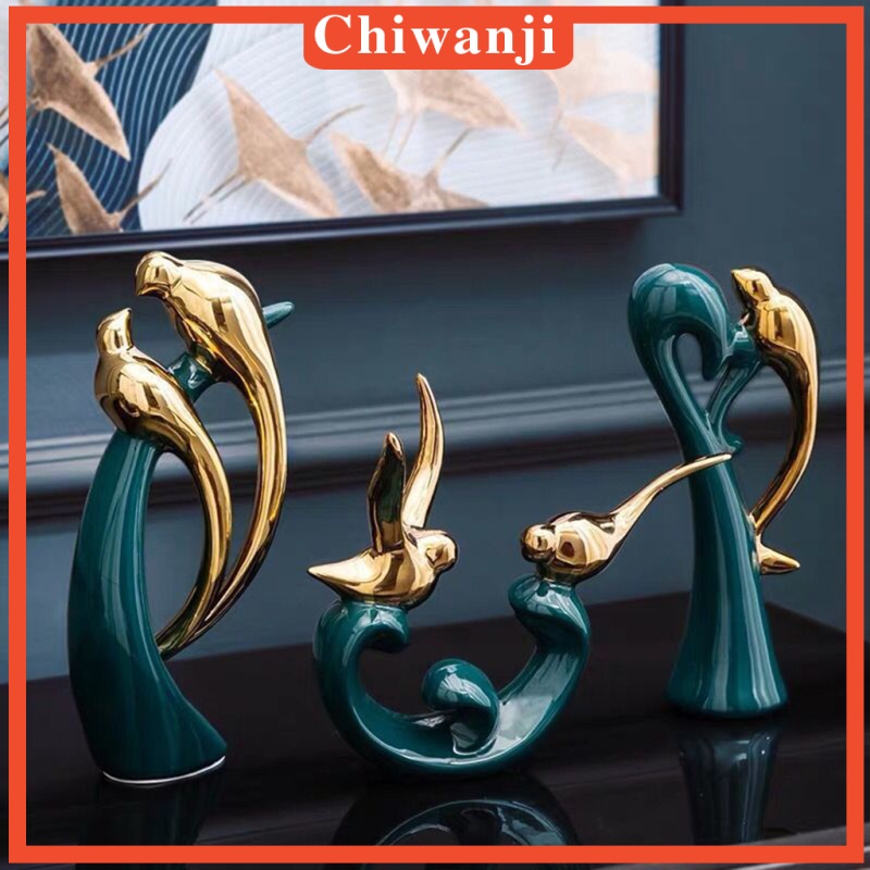Tượng điêu khắc hình cặp đôi chim nghệ thuật hiện đại trang trí tủ rượu phòng khách khách sạn