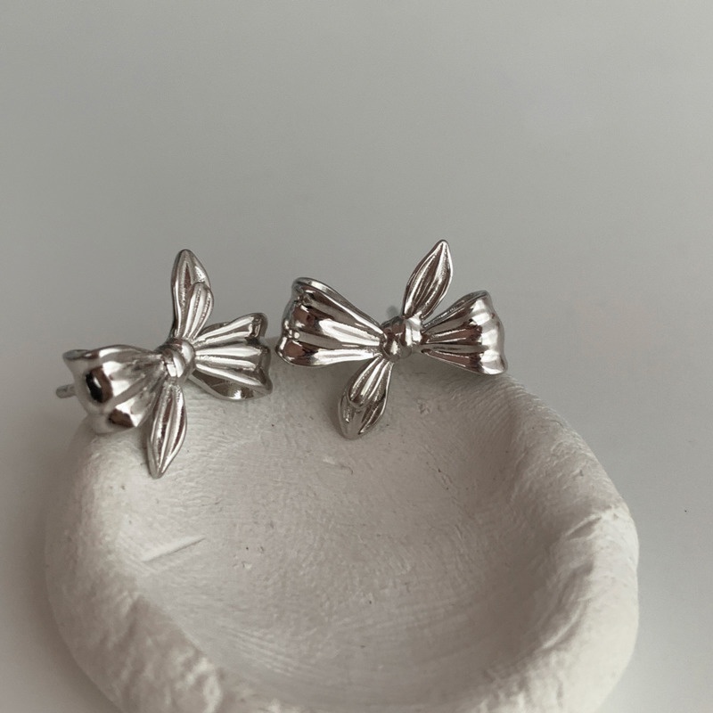 Đôi Khuyên Tai Thắt Nơ Phong Cách Hàn Quốc Sang Trọng Dành Cho Nữ