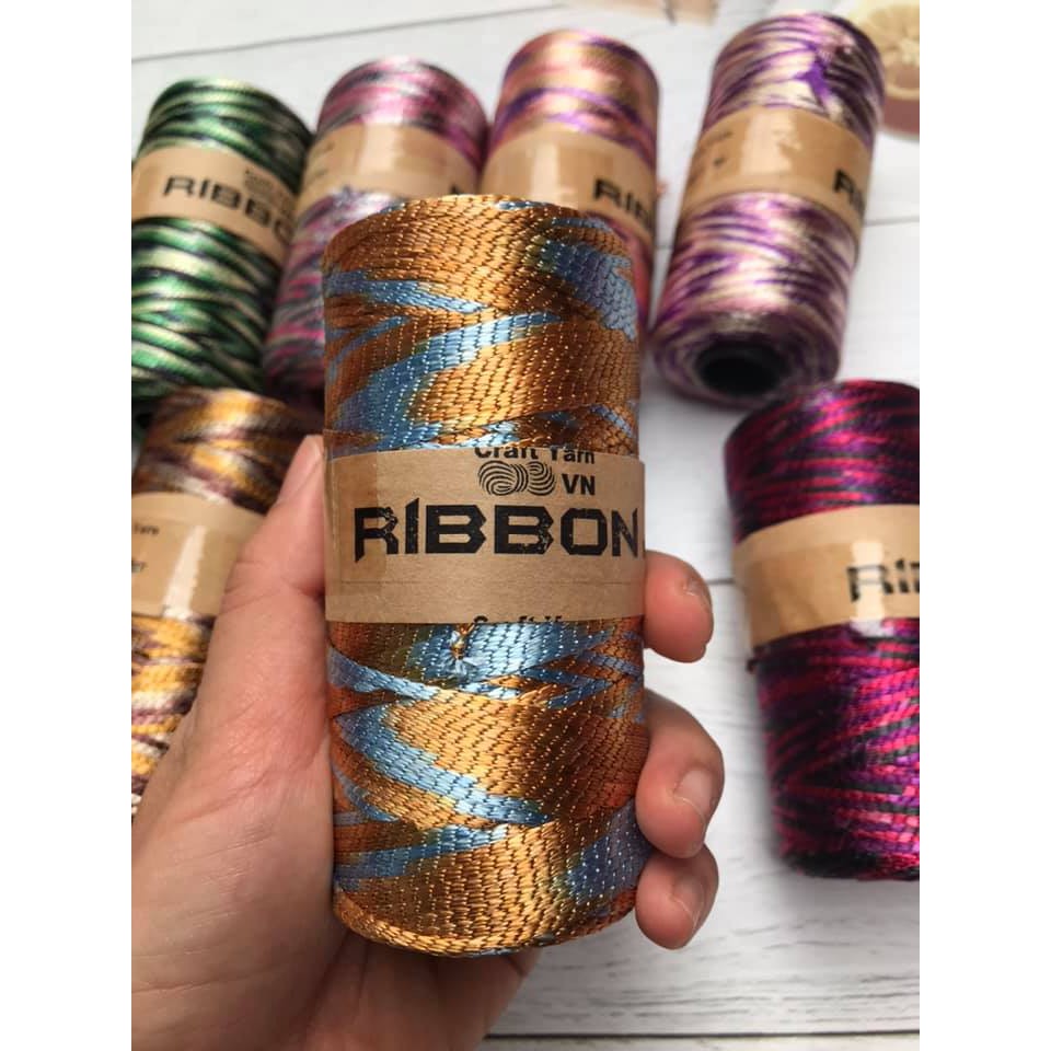 Sợi Ribbon Loang 2mm cuộn 100gram - Phụ kiện thủ công handamde