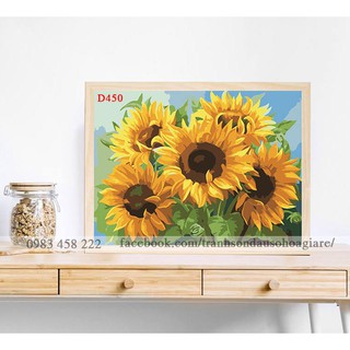 D450 Tranh tô màu theo số sơn dầu số hóa ARTSHOP đã căng khung sẵn và dầu phủ bóng