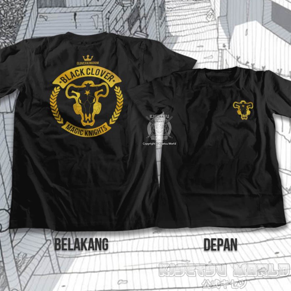 Áo phông BLACK CLOVER BLACK BULL MAGIC KNIGHT Baju Karakter Jepang x 6042 Kisetsu
