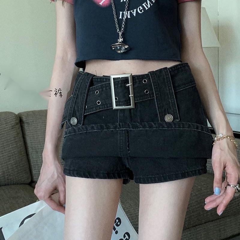 (Cửa Hàng Bán Chạy) Chân Váy Denim Dáng Chữ a Cạp Cao Thiết Kế Rách Cá Tính Cho Nữ