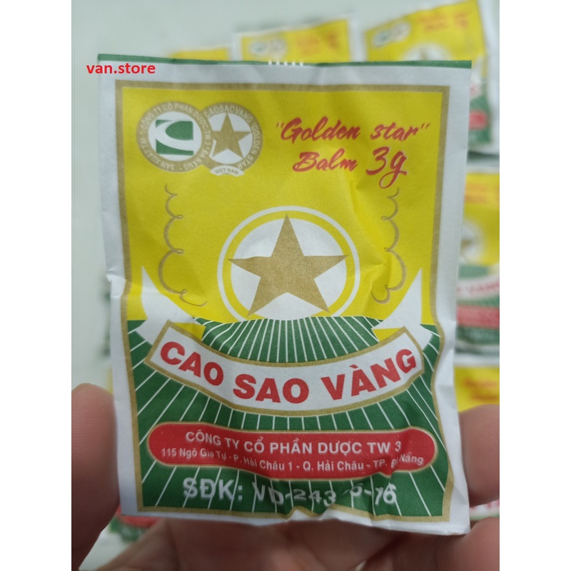 Dầu Cao Sao Vàng (Dầu Cù Là) - Hộp 3g - Sản Phẩm Của Cty CP Dược TW3