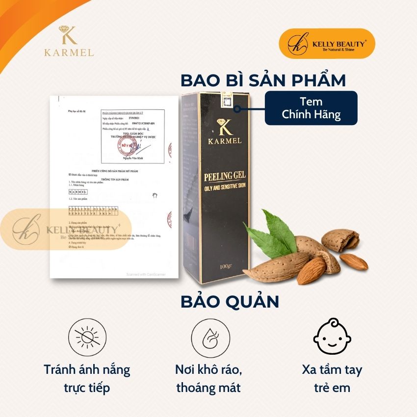 Tẩy Tế Bào Chết Da Dầu KARMEL 100g - Làm Sạch Sâu, Loại Bỏ Da Chết; Giảm Thâm, Tái Tạo &amp; Làm Sáng Da | Kelly Beauty