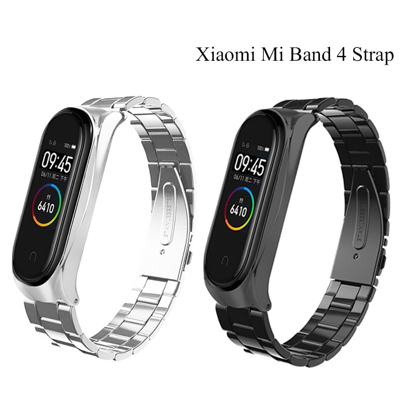 Dây kim loại dùng gắn thay thế cho vòng tay thông minh Xiaomi Mi Band 4 3