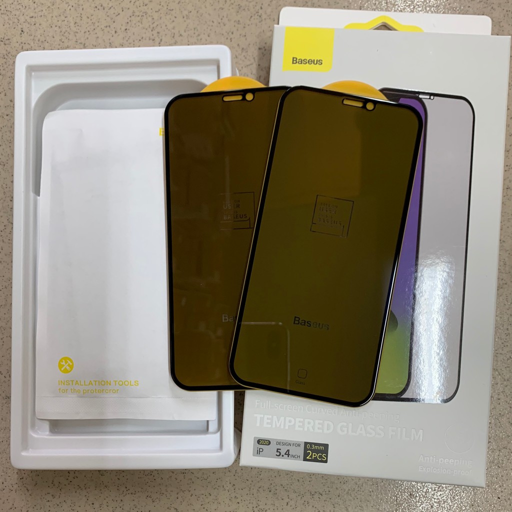 Kính cường lực Baseus chống nhìn trộm cho Iphone 12 5.4 inch ( 2 miếng/hộp)