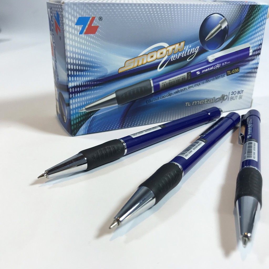 Bút Bi Cao Cấp Thiên Long TL036 - Bút bi dạng bấm khế, có grip êm tay và giảm trơn khi cầm bút