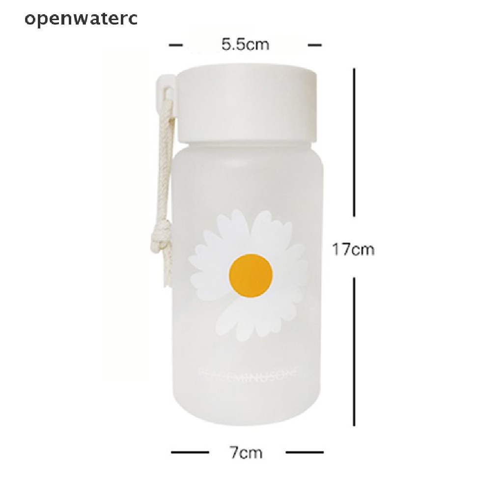 Bình Nước Nhựa Trong Suốt In Hình Hoa Cúc 500Ml