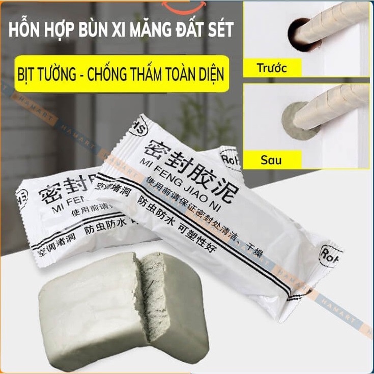 Xi măng trắng chống thấm cách nhiệt bùn đất sét keo trám tường nhà lỗ điều hoà đường ống nước